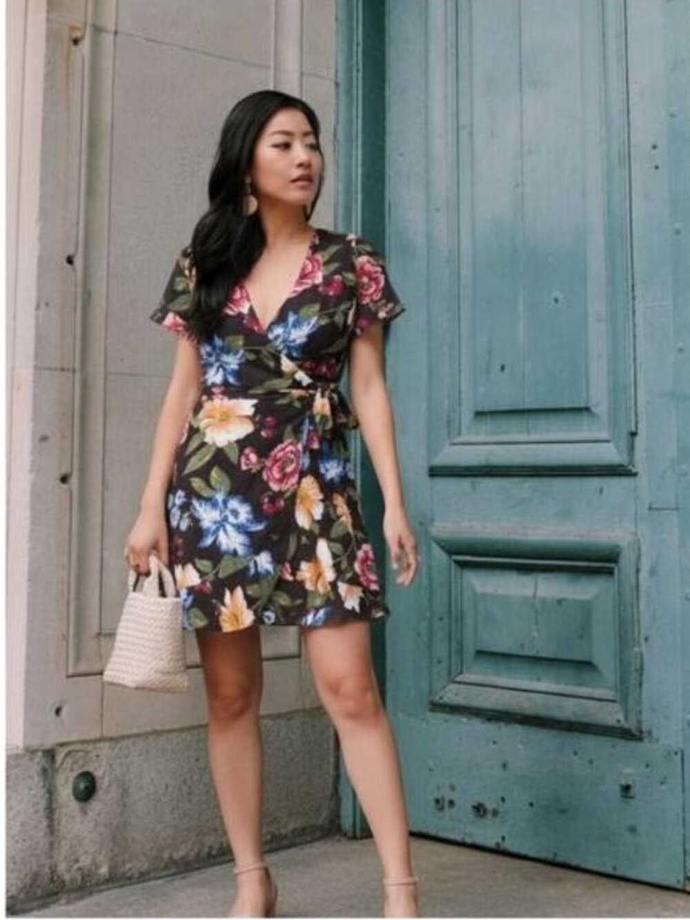 FARM RIO Floral Wrap Dress Size Small